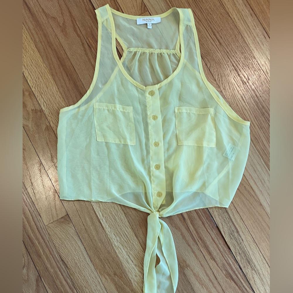 Sheer Yellow Cropped Top